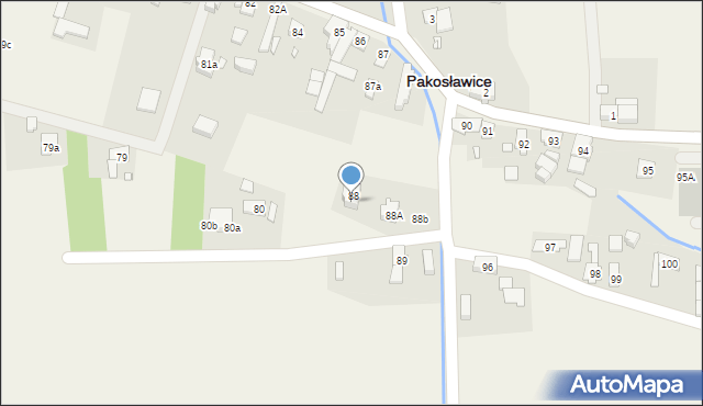 Pakosławice, Pakosławice, 87a, mapa Pakosławice