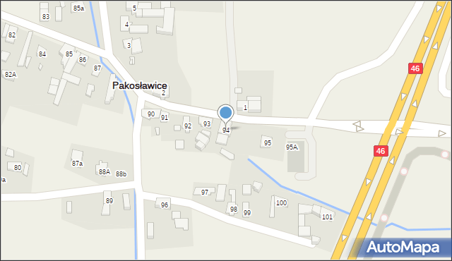 Pakosławice, Pakosławice, 94, mapa Pakosławice