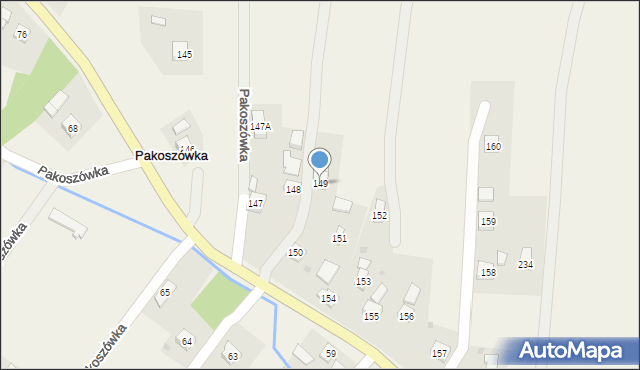 Pakoszówka, Pakoszówka, 149, mapa Pakoszówka