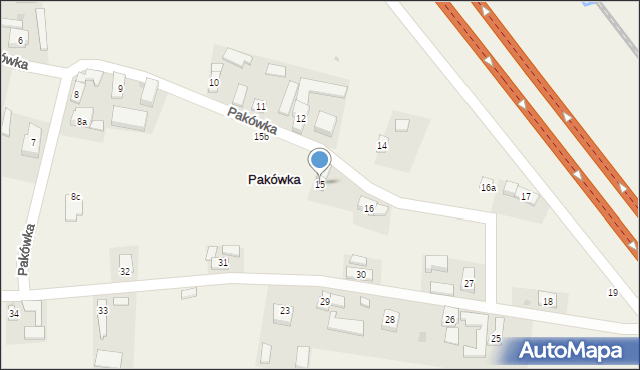 Pakówka, Pakówka, 15, mapa Pakówka