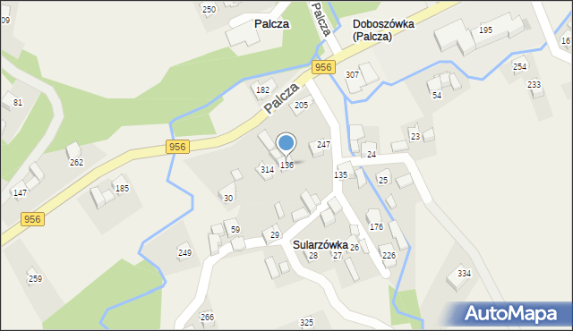 Palcza, Palcza, 136, mapa Palcza