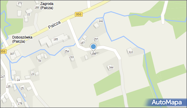Palcza, Palcza, 206, mapa Palcza
