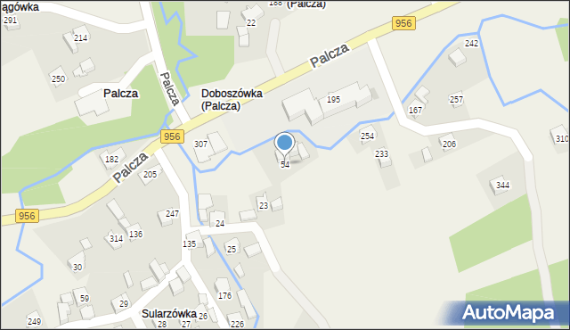 Palcza, Palcza, 54, mapa Palcza