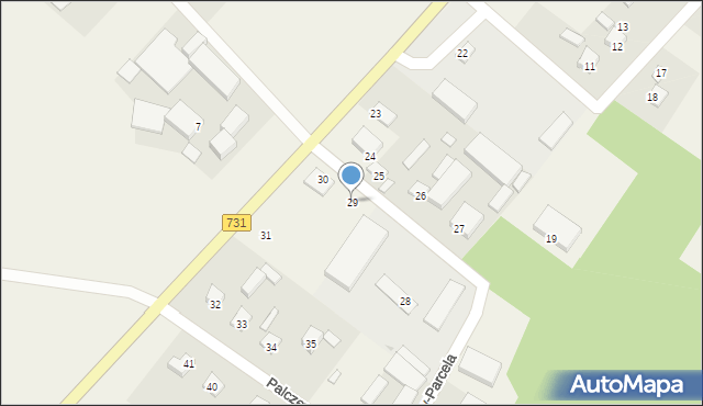 Palczew-Parcela, Palczew-Parcela, 29, mapa Palczew-Parcela