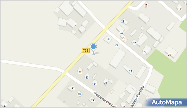 Palczew-Parcela, Palczew-Parcela, 31, mapa Palczew-Parcela