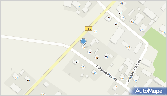 Palczew-Parcela, Palczew-Parcela, 32, mapa Palczew-Parcela