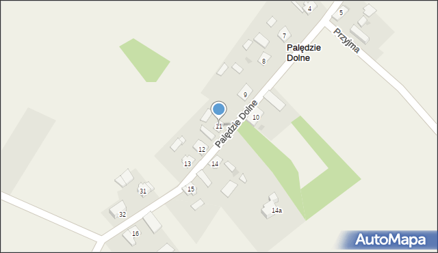 Palędzie Dolne, Palędzie Dolne, 11, mapa Palędzie Dolne