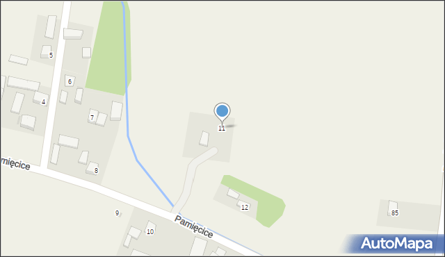 Pamięcice, Pamięcice, 11, mapa Pamięcice