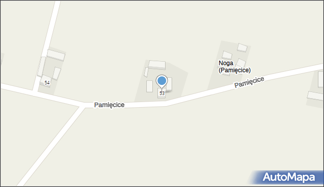 Pamięcice, Pamięcice, 53, mapa Pamięcice
