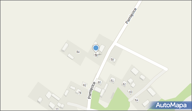 Pamięcice, Pamięcice, 58, mapa Pamięcice