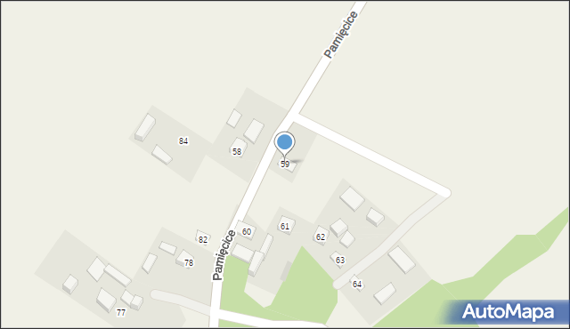 Pamięcice, Pamięcice, 59, mapa Pamięcice