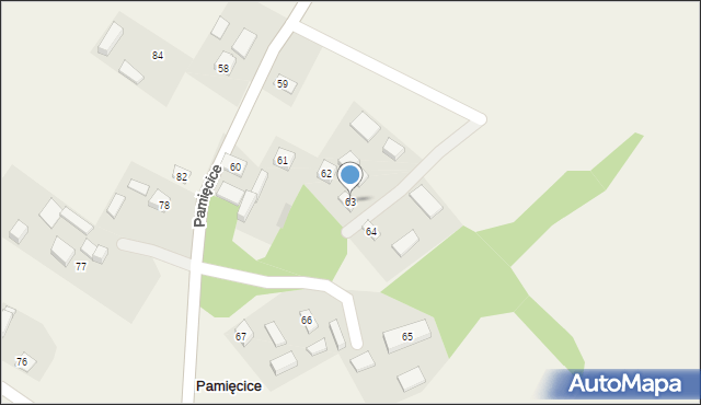 Pamięcice, Pamięcice, 63, mapa Pamięcice