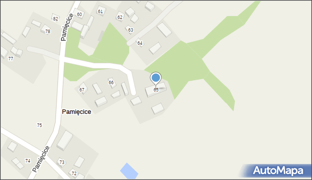 Pamięcice, Pamięcice, 65, mapa Pamięcice