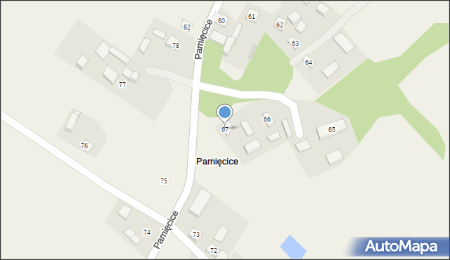 Pamięcice, Pamięcice, 67, mapa Pamięcice