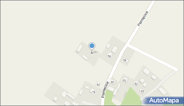 Pamięcice, Pamięcice, 84, mapa Pamięcice