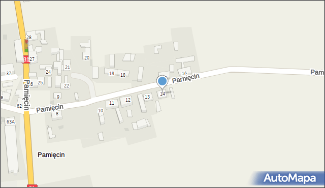 Pamięcin, Pamięcin, 14, mapa Pamięcin