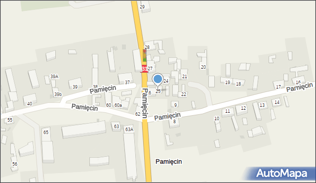 Pamięcin, Pamięcin, 25, mapa Pamięcin