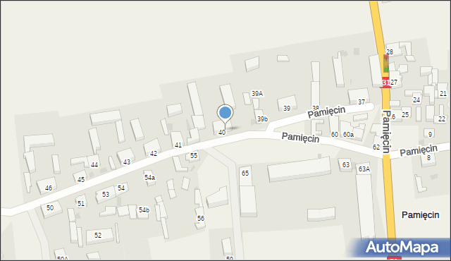 Pamięcin, Pamięcin, 40a, mapa Pamięcin