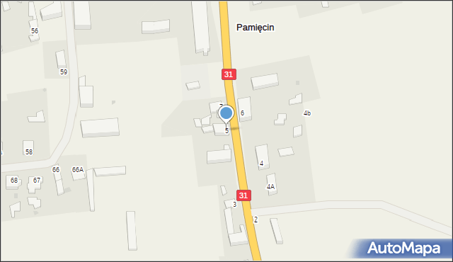 Pamięcin, Pamięcin, 5, mapa Pamięcin