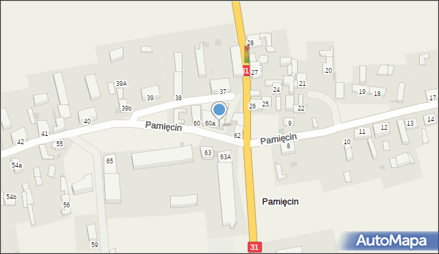 Pamięcin, Pamięcin, 61, mapa Pamięcin