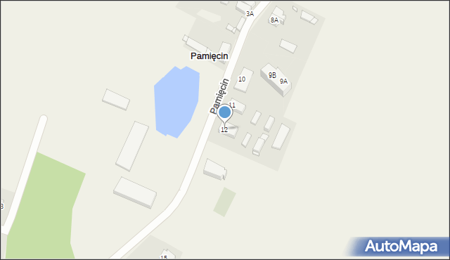 Pamięcin, Pamięcin, 12, mapa Pamięcin