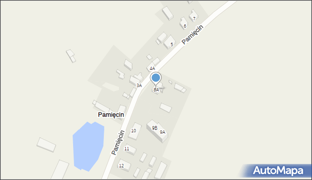 Pamięcin, Pamięcin, 8A, mapa Pamięcin