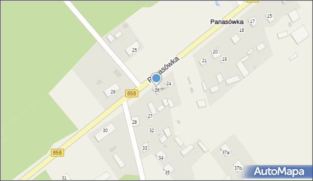 Panasówka, Panasówka, 26, mapa Panasówka