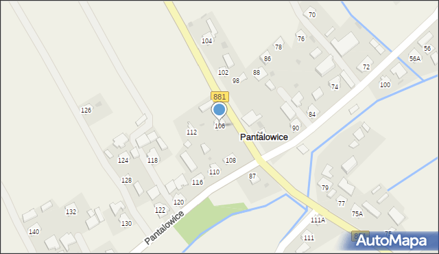 Pantalowice, Pantalowice, 106, mapa Pantalowice