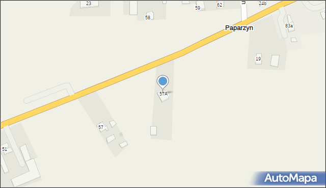 Paparzyn, Paparzyn, 57A, mapa Paparzyn