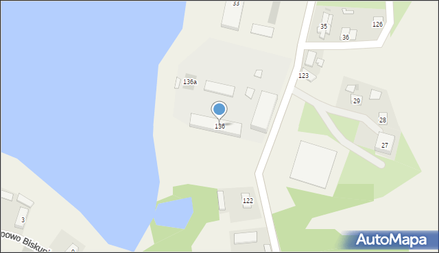 Papowo Biskupie, Papowo Biskupie, 136, mapa Papowo Biskupie