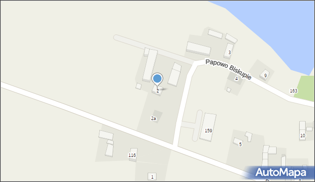 Papowo Biskupie, Papowo Biskupie, 2, mapa Papowo Biskupie