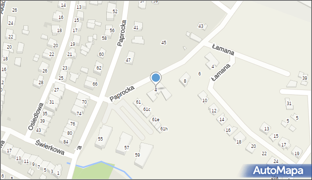 Paproć, Paprocka, 63, mapa Paproć