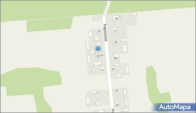Paprocice, Paprocice, 32, mapa Paprocice