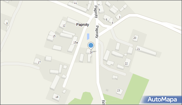 Paproty, Paproty, 14, mapa Paproty