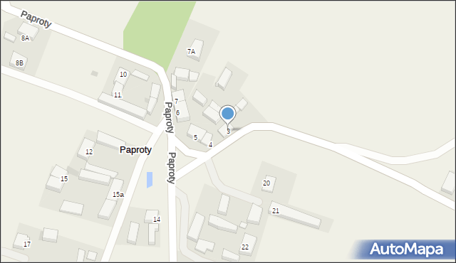 Paproty, Paproty, 3, mapa Paproty