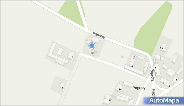Paproty, Paproty, 8B, mapa Paproty