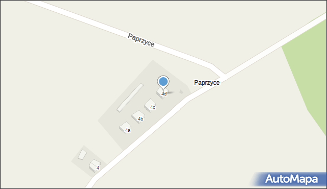 Paprzyce, Paprzyce, 4d, mapa Paprzyce