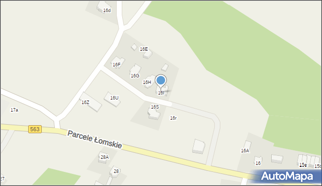 Parcele Łomskie, Parcele Łomskie, 16I, mapa Parcele Łomskie
