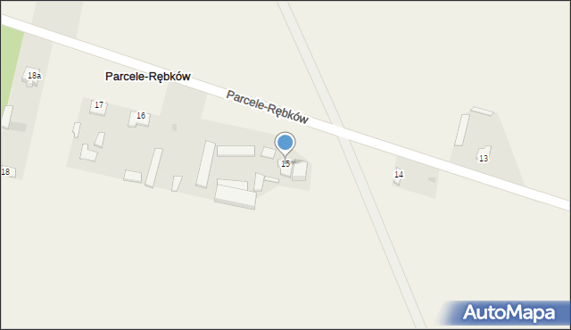 Parcele-Rębków, Parcele-Rębków, 15, mapa Parcele-Rębków