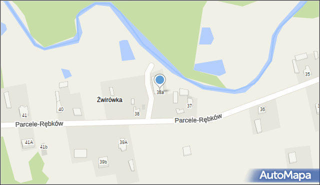 Parcele-Rębków, Parcele-Rębków, 38a, mapa Parcele-Rębków