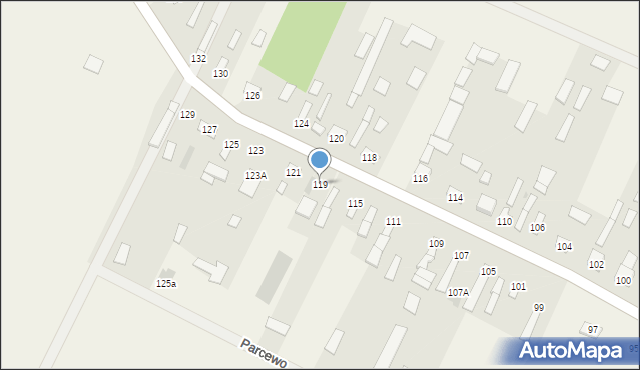 Parcewo, Parcewo, 119, mapa Parcewo