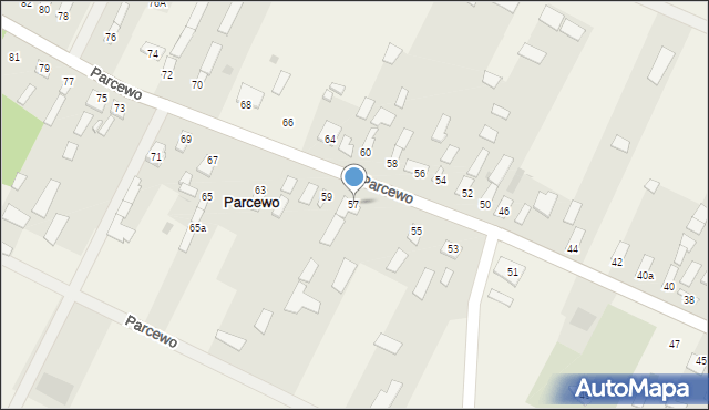 Parcewo, Parcewo, 57, mapa Parcewo