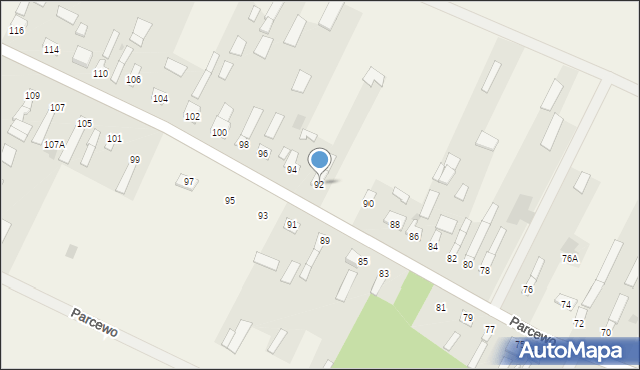 Parcewo, Parcewo, 92, mapa Parcewo