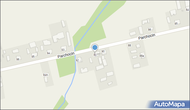 Parchocin, Parchocin, 91, mapa Parchocin