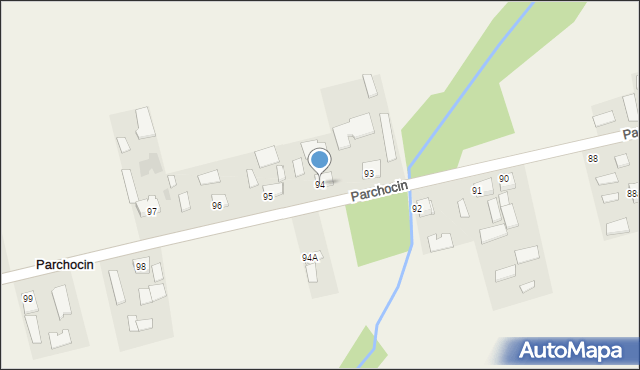 Parchocin, Parchocin, 94, mapa Parchocin