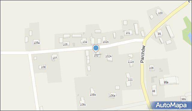 Parchów, Parchów, 102, mapa Parchów