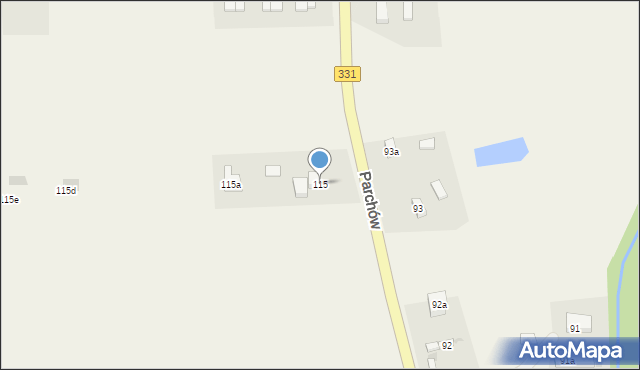 Parchów, Parchów, 115, mapa Parchów