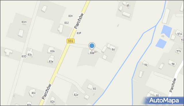 Parchów, Parchów, 84a, mapa Parchów