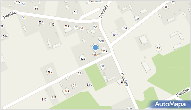 Parciaki, Parciaki, 51A, mapa Parciaki