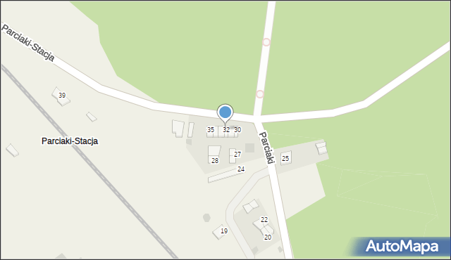 Parciaki-Stacja, Parciaki-Stacja, 32, mapa Parciaki-Stacja